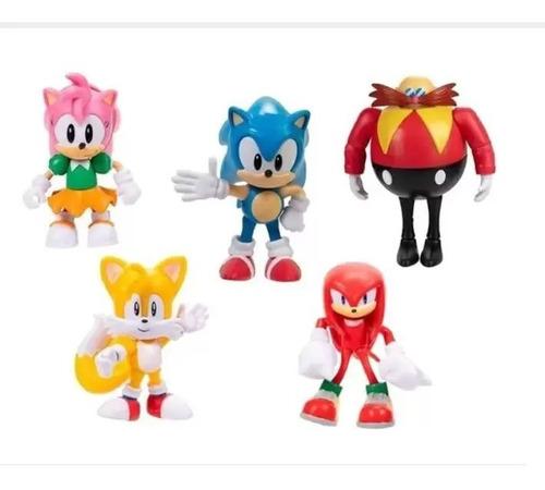 Kit 5 Boneco Sonic The Hedgehodg Pack De 7 Cm Original - Ri Happy