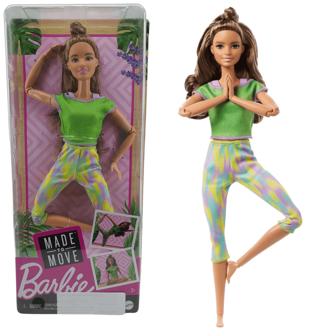 Boneca Barbie Made To Move Morena Articulada 3+ FTG80 Mattel - Ri Happy