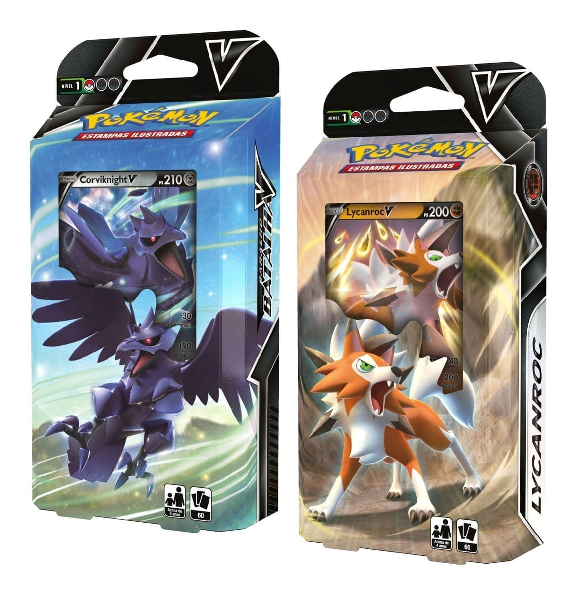 Kit Baralhos De Batalha Lycanroc V + Corviknight V Pokemon - Ri Happy