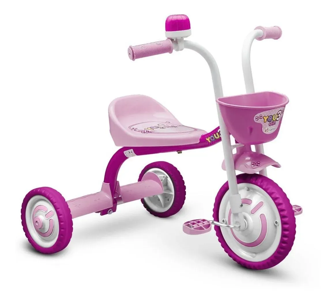 Triciclo Motoca Infantil Menina You Girl Rosa Aro 5 Nathor - Ri Happy