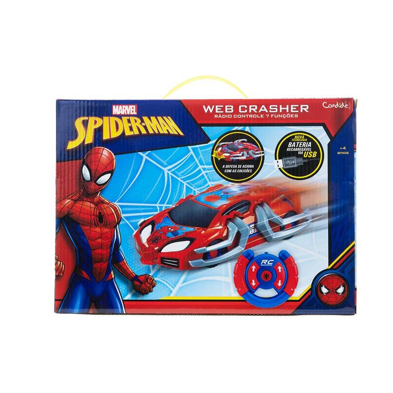 Carro Controle Web Crasher - Homem Aranha - 5842 - Candide - Real