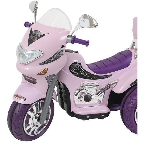 Moto Eletrica Criança Triciclo + Capacete 12v - Rosa Menina