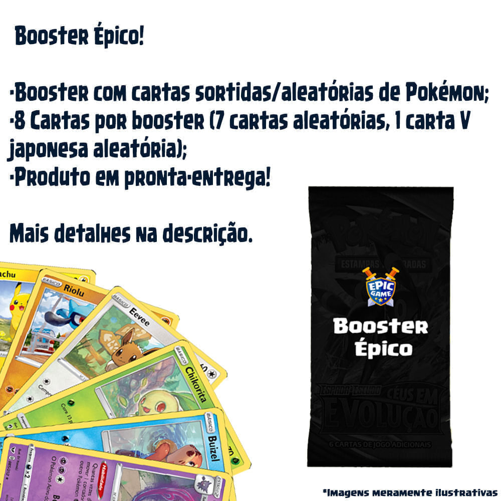 Booster Pokémon Com Carta V Garantida em JP - Booster Épico