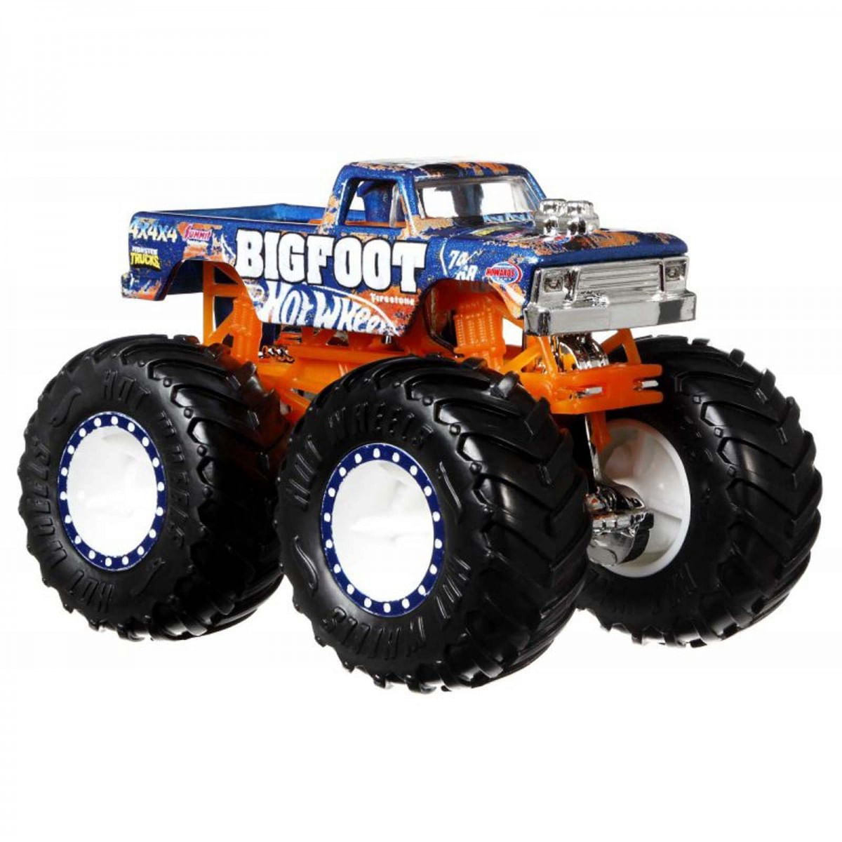 週刊MONSTER TRUCK 4WD Hot Wheels - 1:64 - Big Foot 4x4x4 - Monster Trucks - HHG72 - Ri Happy