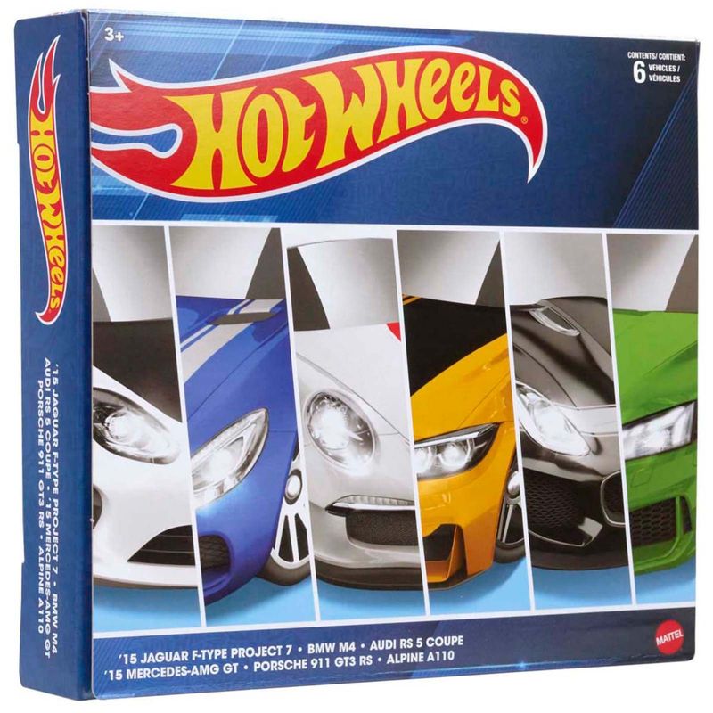 Haulotte H43 TPX ミニカー 1:50 Caixa Hot Wheels - 6 Miniaturas - Carros Europeus - HDH51 - Ri Happy