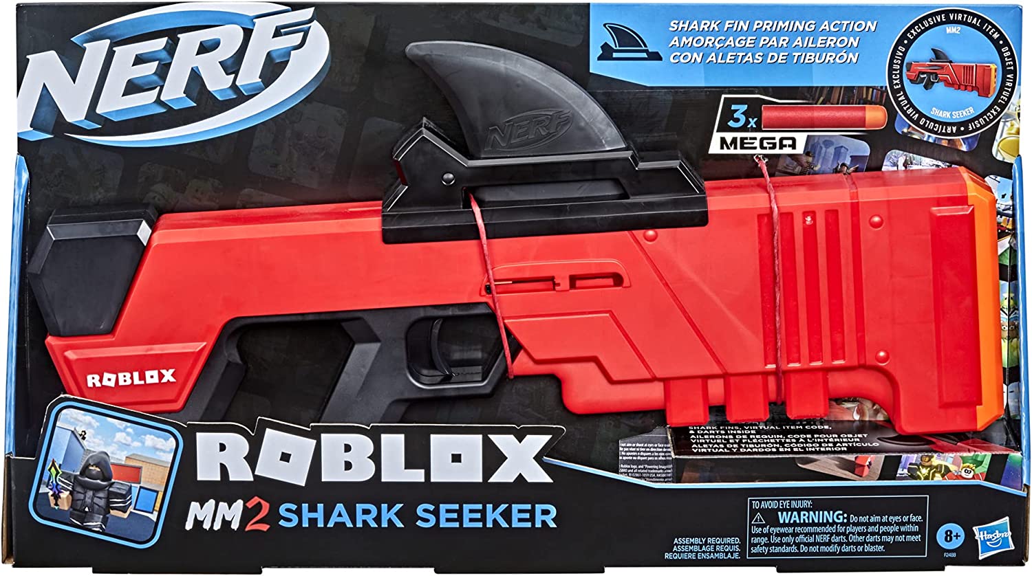 Lançador Nerf Roblox MM2 Shark Seeker Hasbro F2489 - Ri Happy