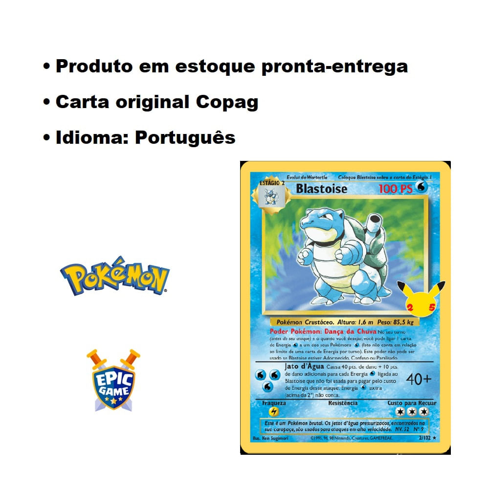 Carta Pokemon Energia De Agua, Comprar Novos & Usados