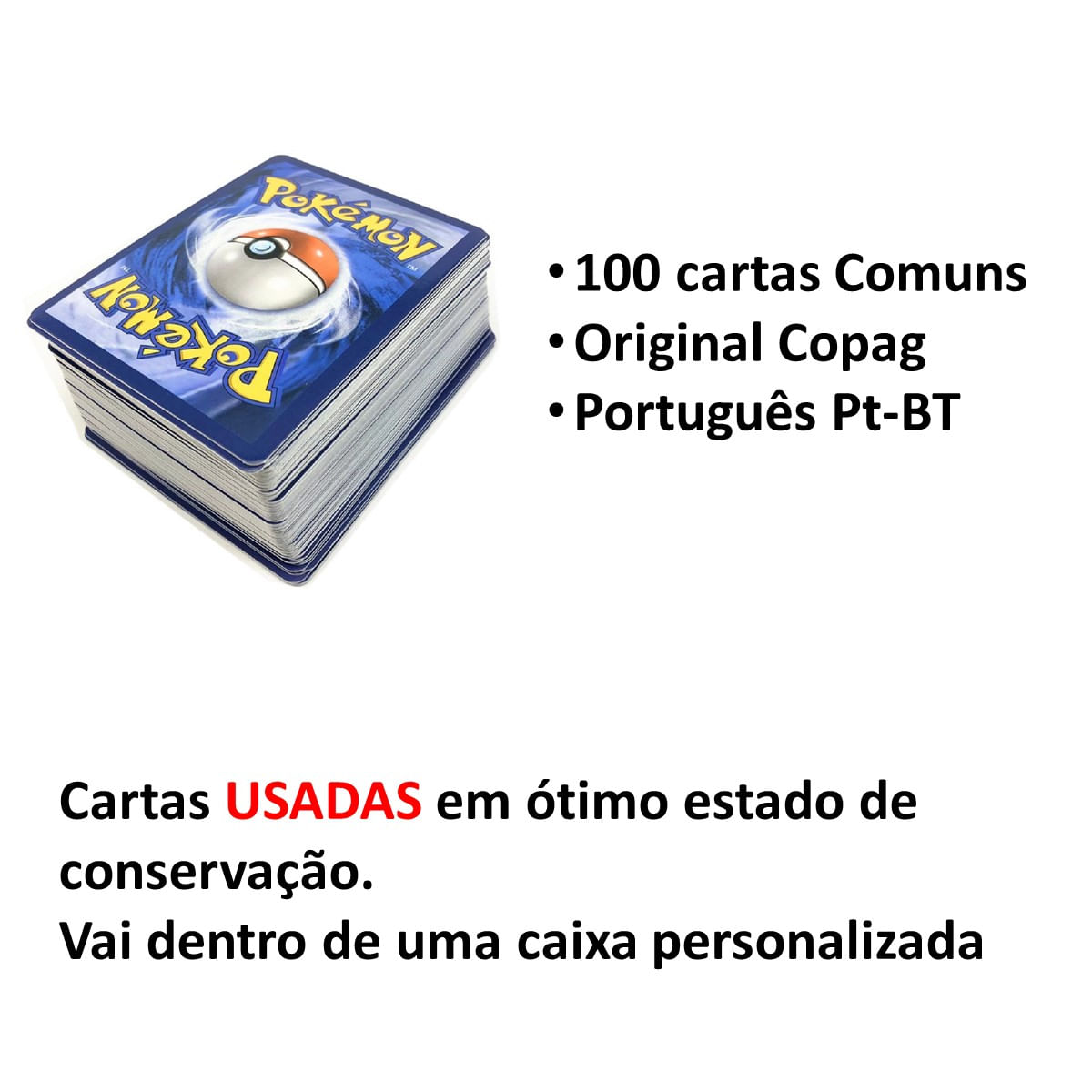 Lote Pack 100 Cartas Pokémon Aleatórios sem Nenhuma Repetida - Ri Happy