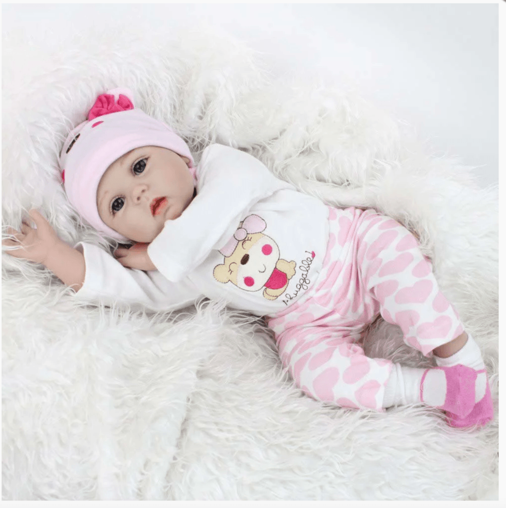 Bebe Reborn Laura Baby Emily 45 cm pode dar banho Corpo 100% Vinil