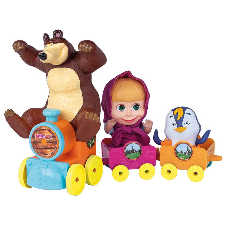 Veiculo-e-Figuras---Masha-e-o-Urso-no-Trenzinho---18cm---Cotiplas-0