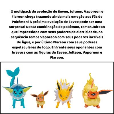 Bonecos Pokémon - Multi Pack 4 Figuras Evolução Eevee Sunny - WCT - Boneco  Pokémon - Magazine Luiza