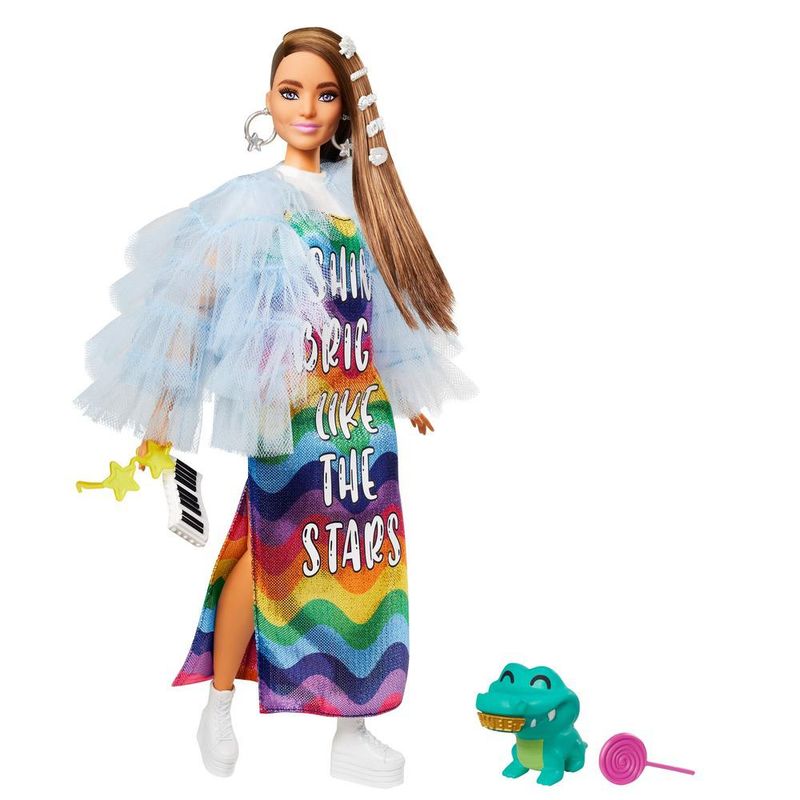 Boneca-Articulada---Barbie---Extra---Fashionista---Vestido-Arco-Iris---32-cm---Mattel-0