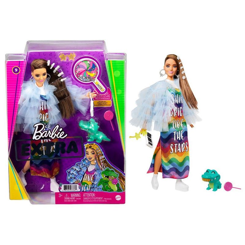 Boneca-Articulada---Barbie---Extra---Fashionista---Vestido-Arco-Iris---32-cm---Mattel-1