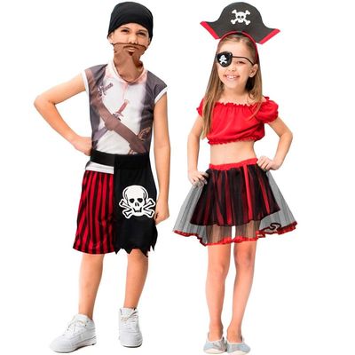 Fantasias Pirata Feminino e Pirata Masculino Adulto Casal (G