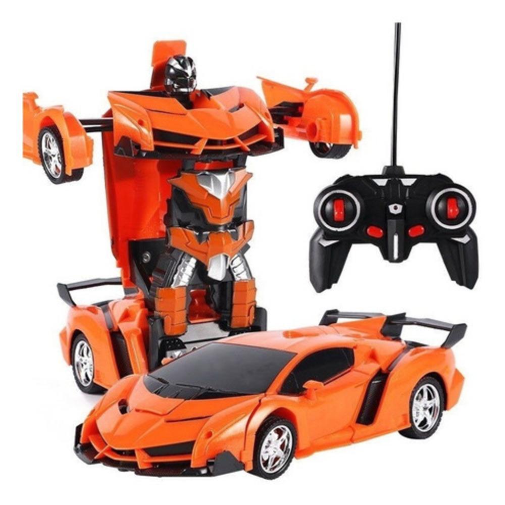 Brinquedo Infantil Carrinho Controle Remoto Sem Fio Laranja - Ri Happy