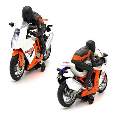 Moto De Corrida Esporte Controle Remoto Infantil 360 Grau Cor Azul Ou  Vermelha