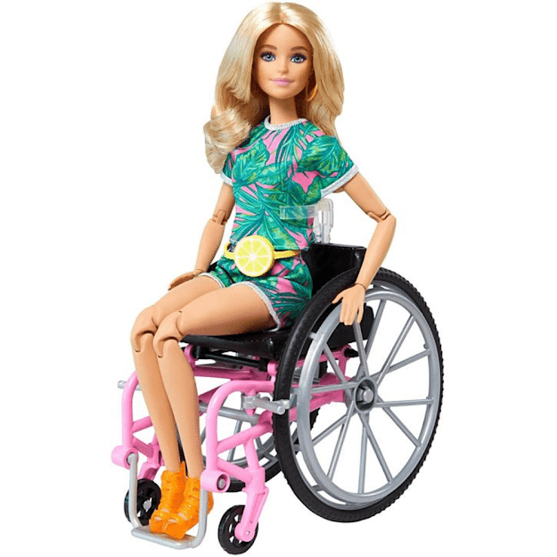 Boneca Barbie Fashionistas Loira Articulada Cadeira De Rodas Ri Happy