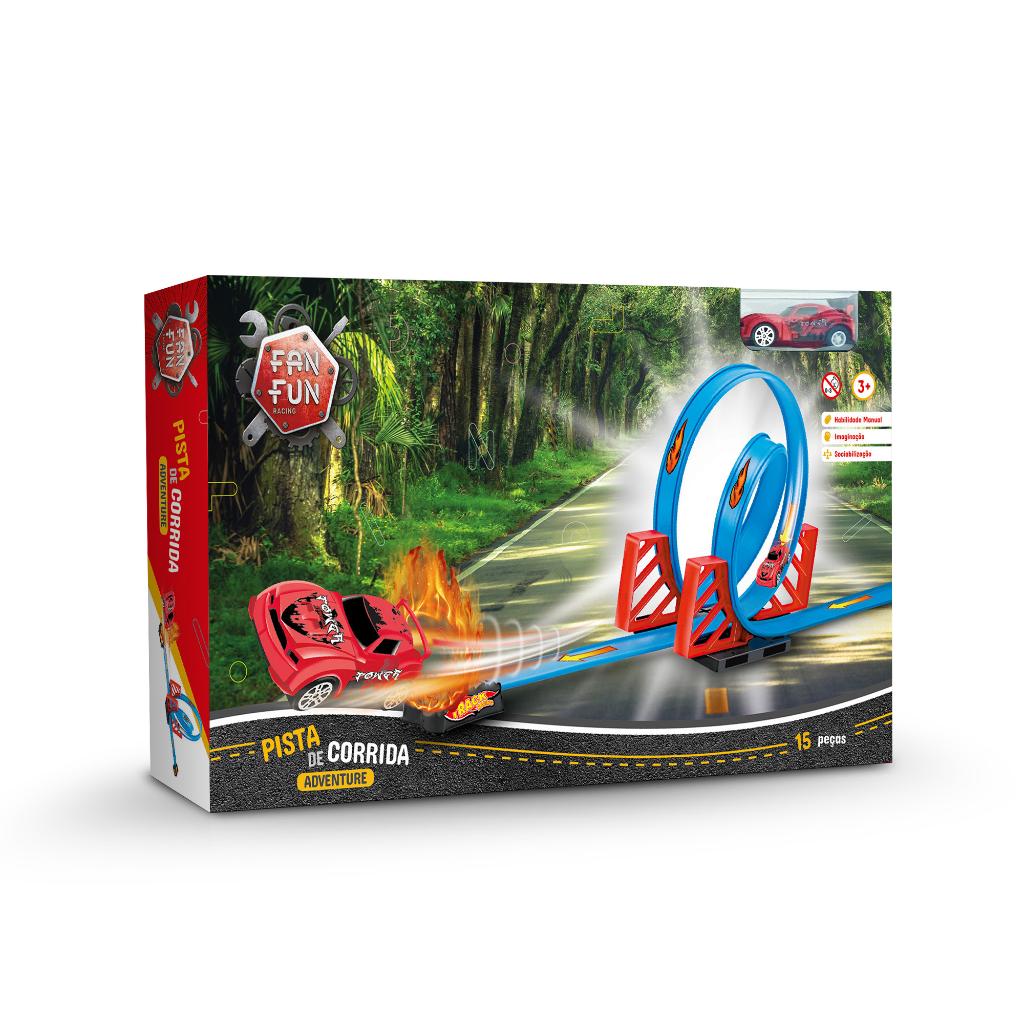 Pista Carrinho Infantil Tipo Hotwheels Duplo Looping Braskit