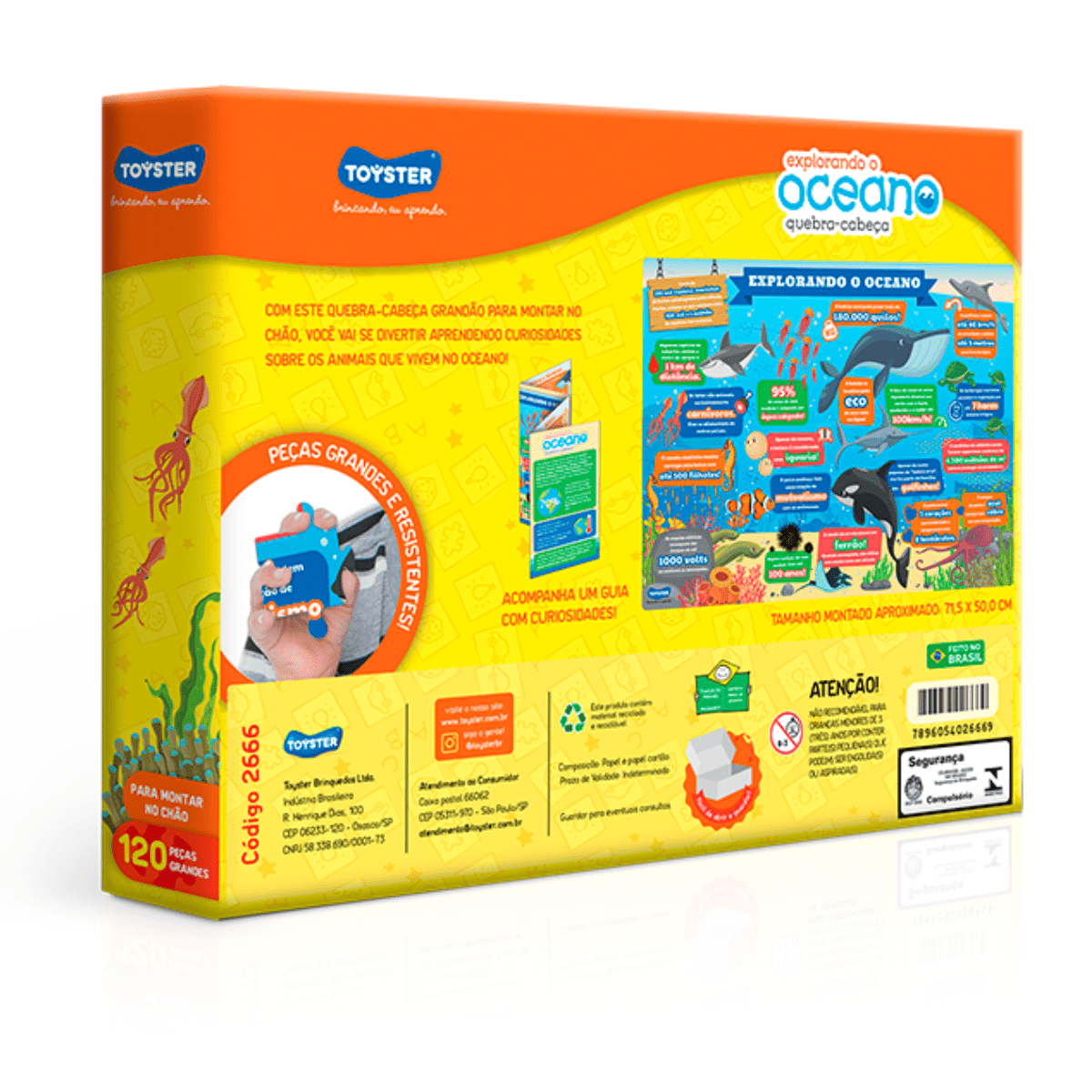 Confira Quebra Cabeça Grandão 120 Peças Explorando o Oceano