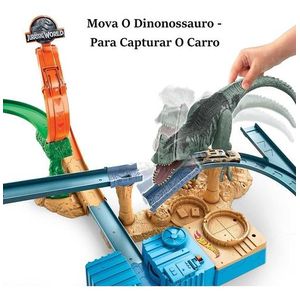 Pista De Corrida Hot Wheels - Jurassic World Ataque Dino - Alfabay