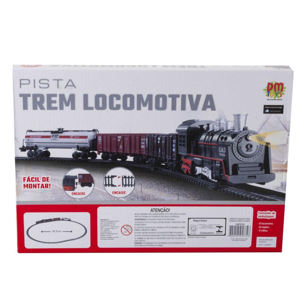 Ferrorama TREM Infantil a Pilha com Som e LUZ DM TOYS DMT5373 - Ri Happy