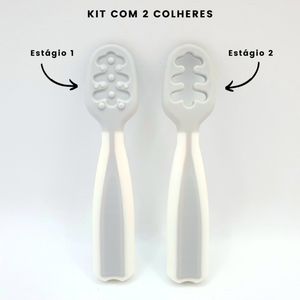 Buba Kit Colher De Treinamento Cinza : : Bebês