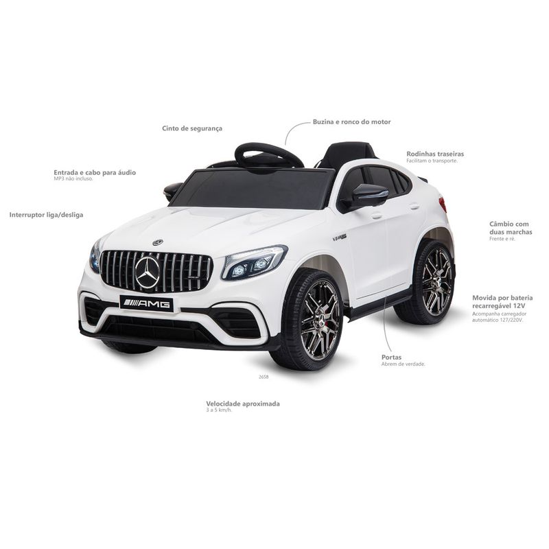 Mini-Veiculo-Eletrico-com-Controle---12V---Mercedes-GLC---Branca---Bandeirante-1
