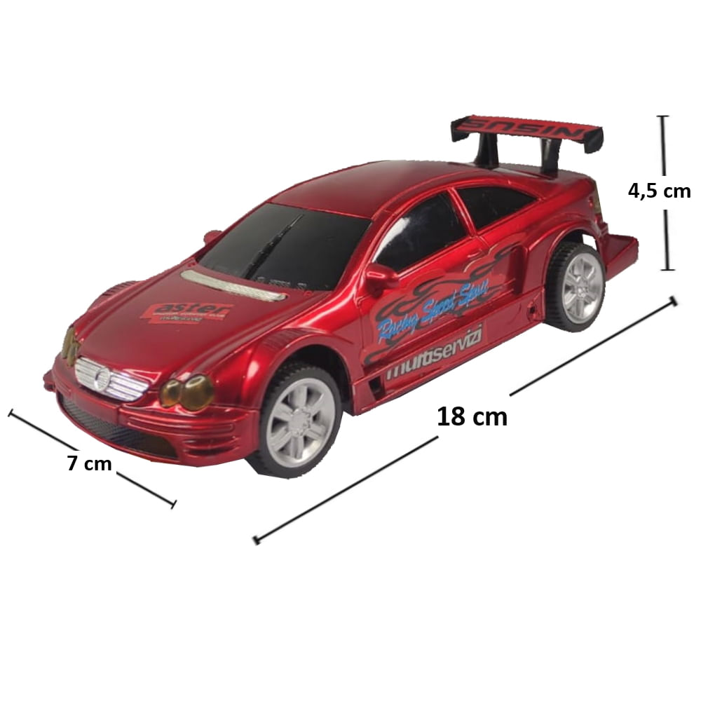 Carro Carrinho De Controle Remoto Com Luz De Led 7 Funções Vermelho - Ri  Happy