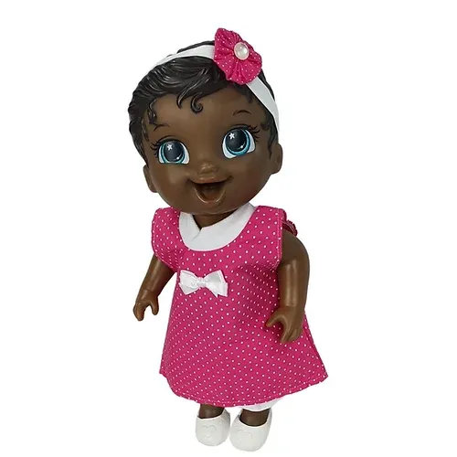 KIT ROUPA BONECA BABY ALIVE VESTIDO POÁ PINK CASINHA Ri Happy