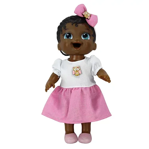 KIT ROUPA BONECA BABY ALIVE VESTIDO GLITER CORUJINHA CASINHA