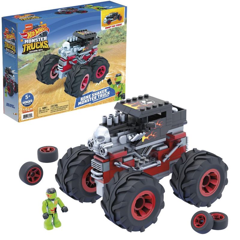 Blocos-de-Encaixe---Mega-Construx---Hot-Wheels---Monster-Trucks---Bone-Shaker---Mattel-1