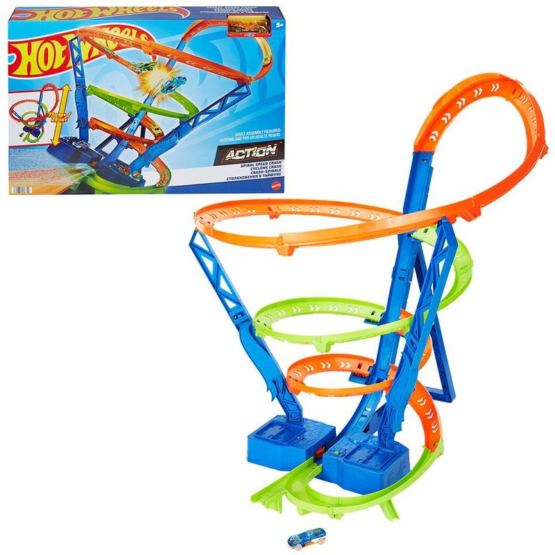 Pista Hot Wheels Action Ciclone Speed Crash HGV67 Mattel - Ri Happy