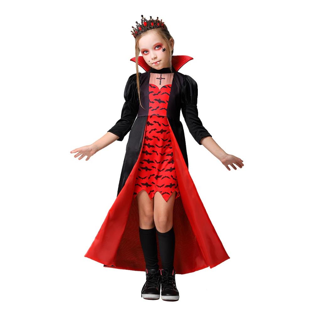 Fantasia de Halloween Infantil Draculinha Feminina Vampira