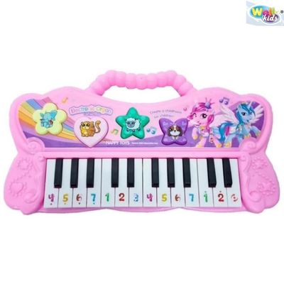 TECLADO ELETRONICO INFANTIL PIANO UNICORNIO COM SOM E LUZ