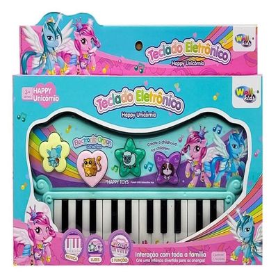 Teclado Musical Infantil com Bateria, Luzes e Som de Animais