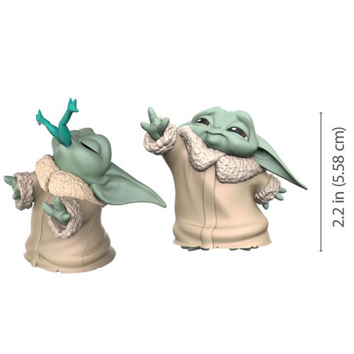 Mini Figuras Colecionáveis - 5 Cm - Disney - Star Wars - The Mandalorian - Baby Yoda com Sapo e Força - Hasbro