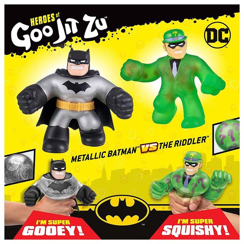 Conjunto de Bonecos - DC - Heroes Of Goo Jit Zu - Batman Metálico e Charada  - Sunny