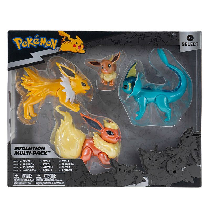 Conjunto de Figuras - Pokémon - Eevee - Flareon - Joelton