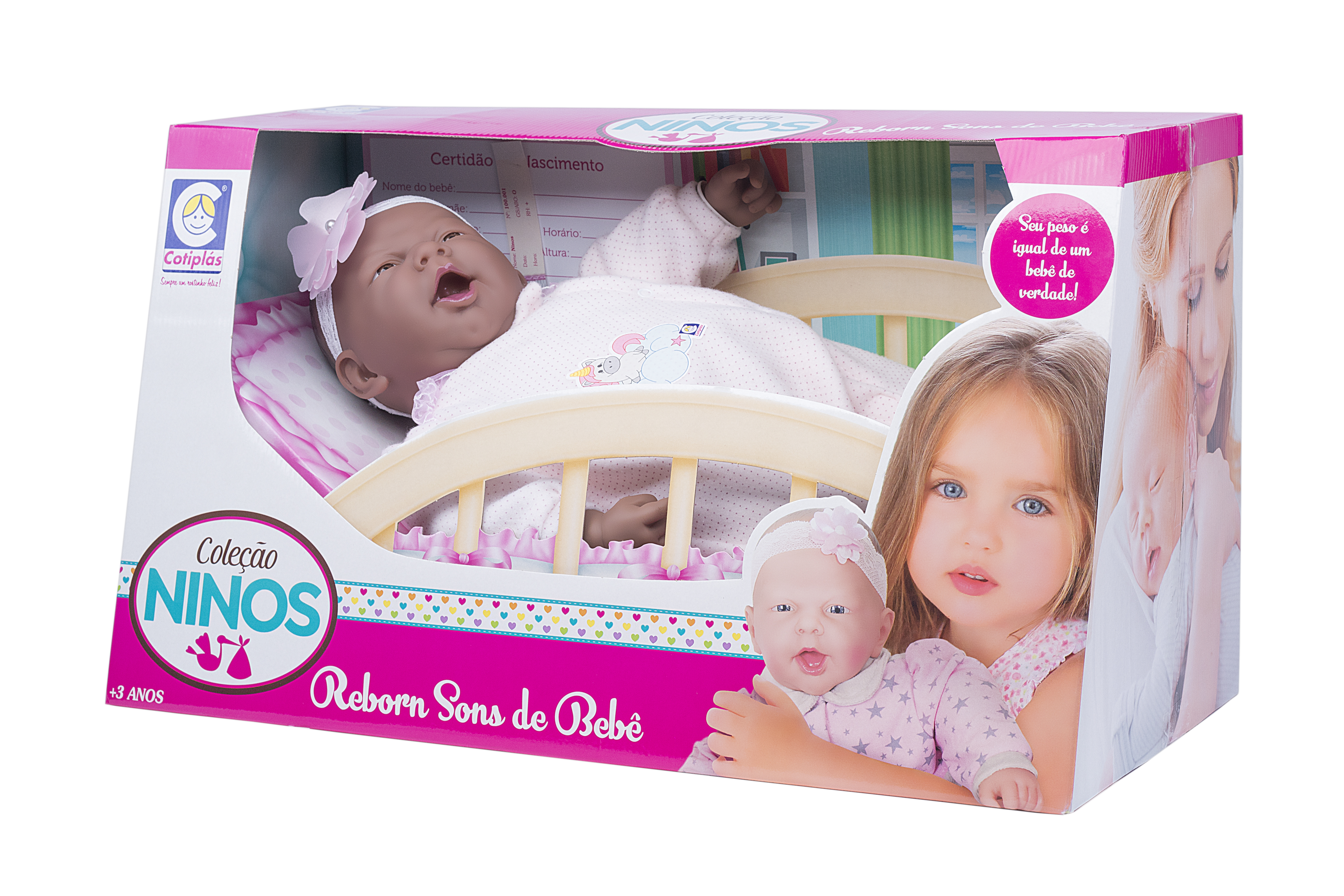 Boneca Baby Ninos Recém Nascida Bebê ReBorn com Acessórios Cotiplás -  Mercadao do Real