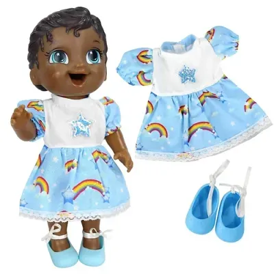 KIT ROUPA BONECA BABY ALIVE - VESTIDO ARCO IRIS ESTRELAR - Ri Happy