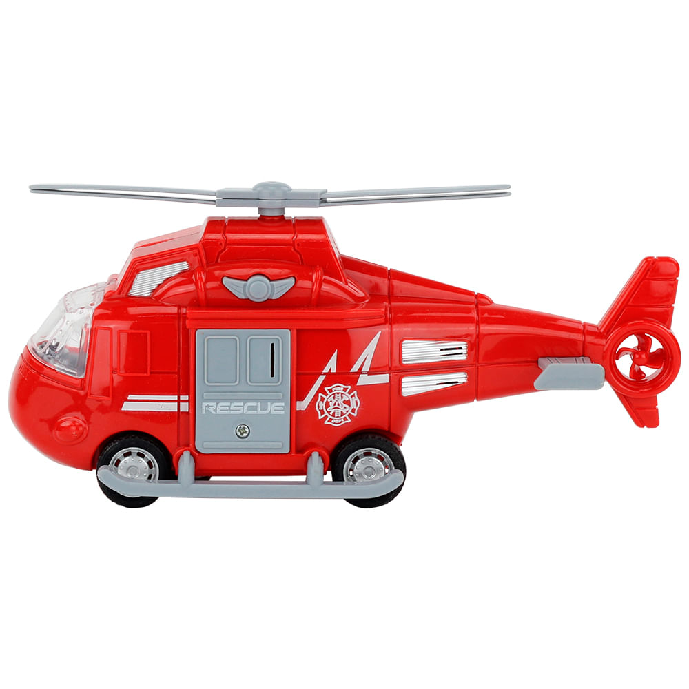 Kit 3 Carrinho Bombeiro Helicóptero Motinha Brinquedo Menino Criança  Infantil Presente Barato