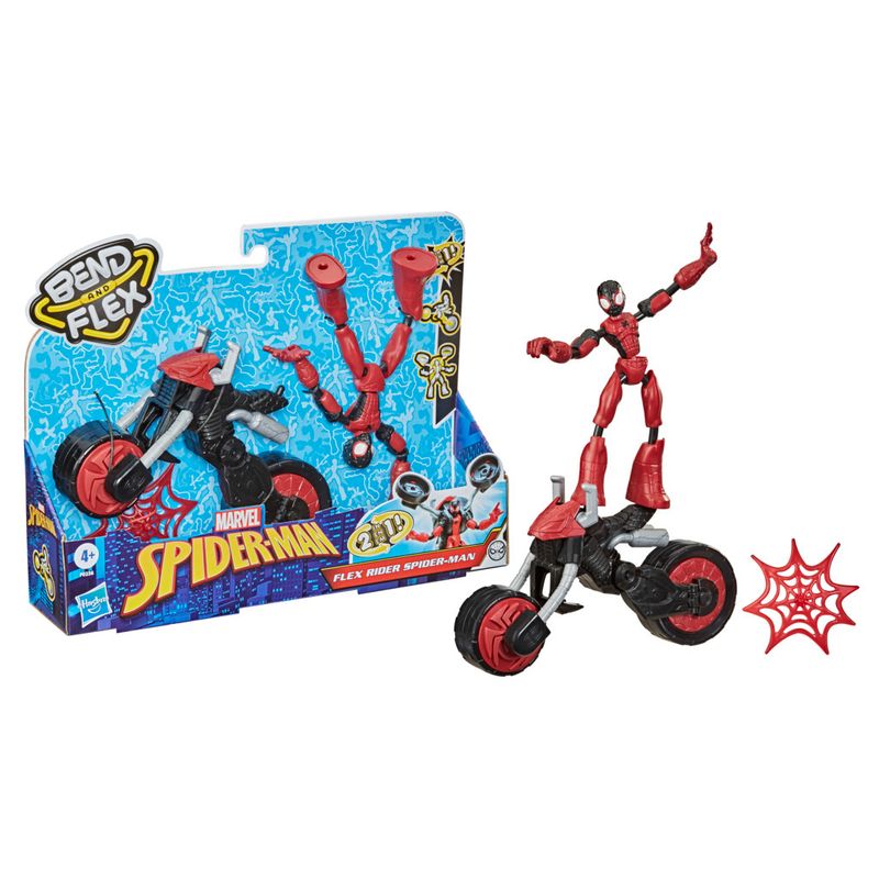 Boneco-Marvel-Bend-and-Flex-Flex-Rider-Spider-Man-2-em-1-com-Moto---Homem-Aranha---F0236---Hasbro-2