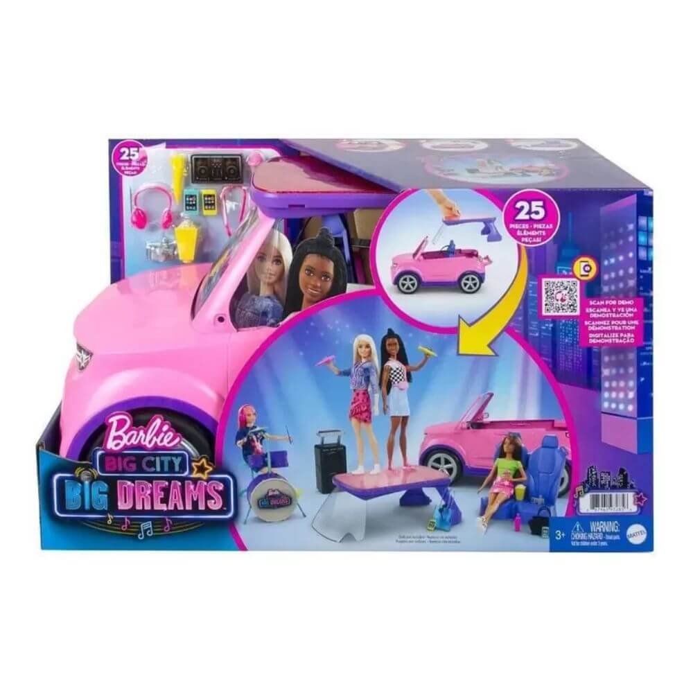 Barbie Big City Big Dreams Carro SUV e Palco Transformável