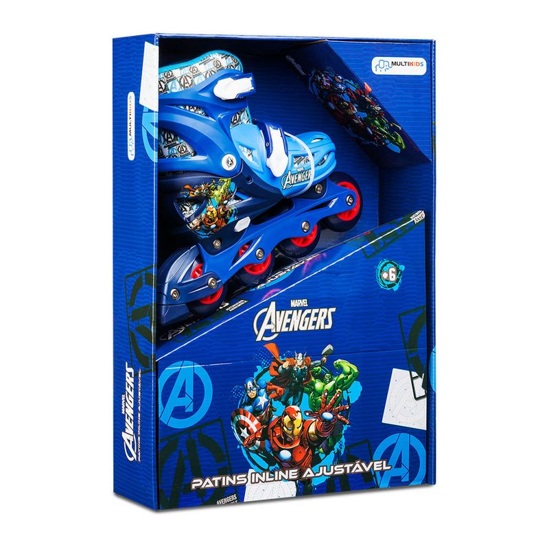 Patins-Ajustavel---Marvel---Vingadores---Inline---Tam-35-38---Multikids---Azul-1