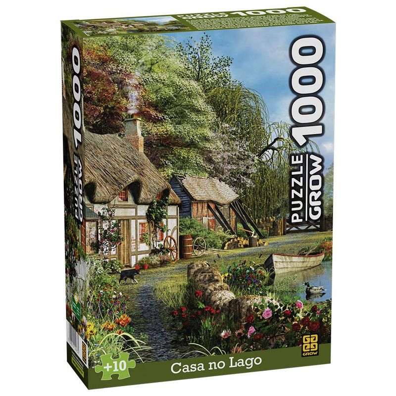 Quebra-Cabeça Casa no Lago 1000 Peças - Grow - Happily Brinquedos