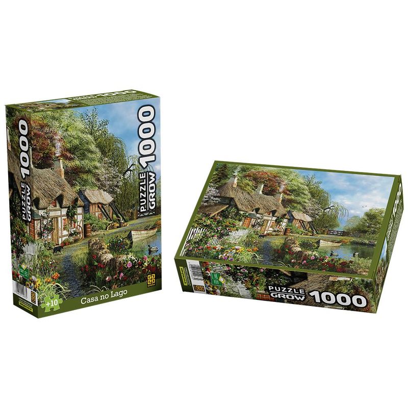 Quebra Cabeça 1000 peças Casa no Lago Grow – Walderes Jogos