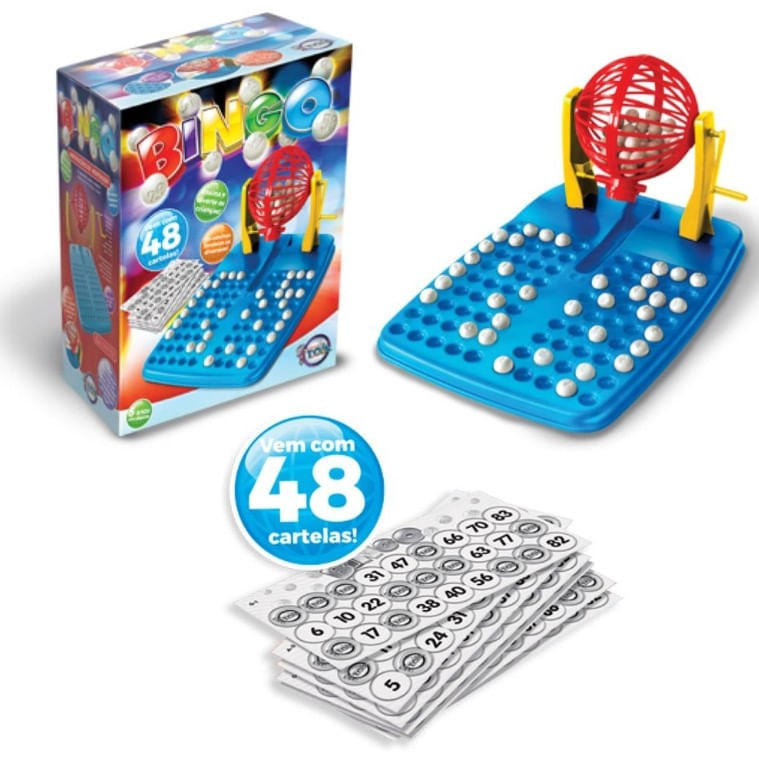 Jogo de Bingo 48 Cartelas Jogo Educativo de Entretenimento