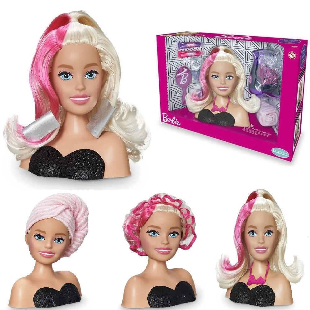 Boneca Barbie Styling Head Faces Busto Barbie Acessórios E maquiagem Mattel  - Ri Happy