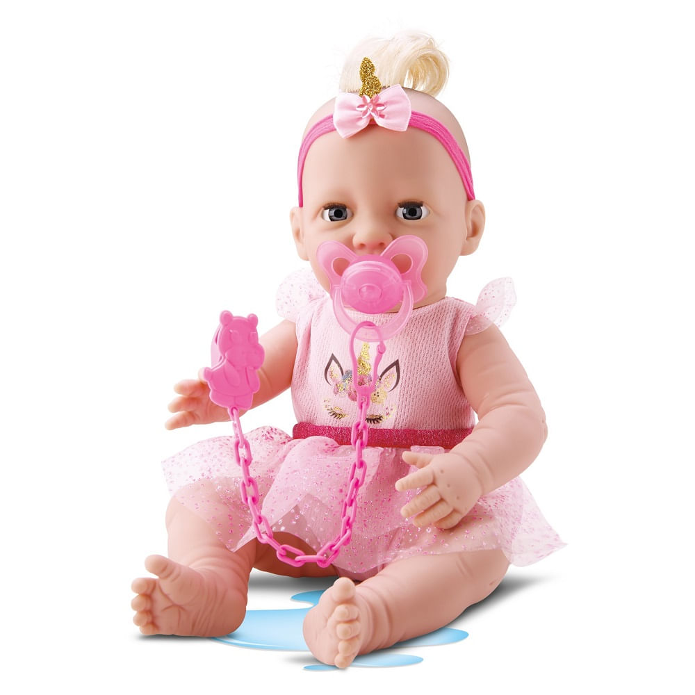 Boneca New Born Faz Xixi Bebê Reborn Com Acessórios Divertoys