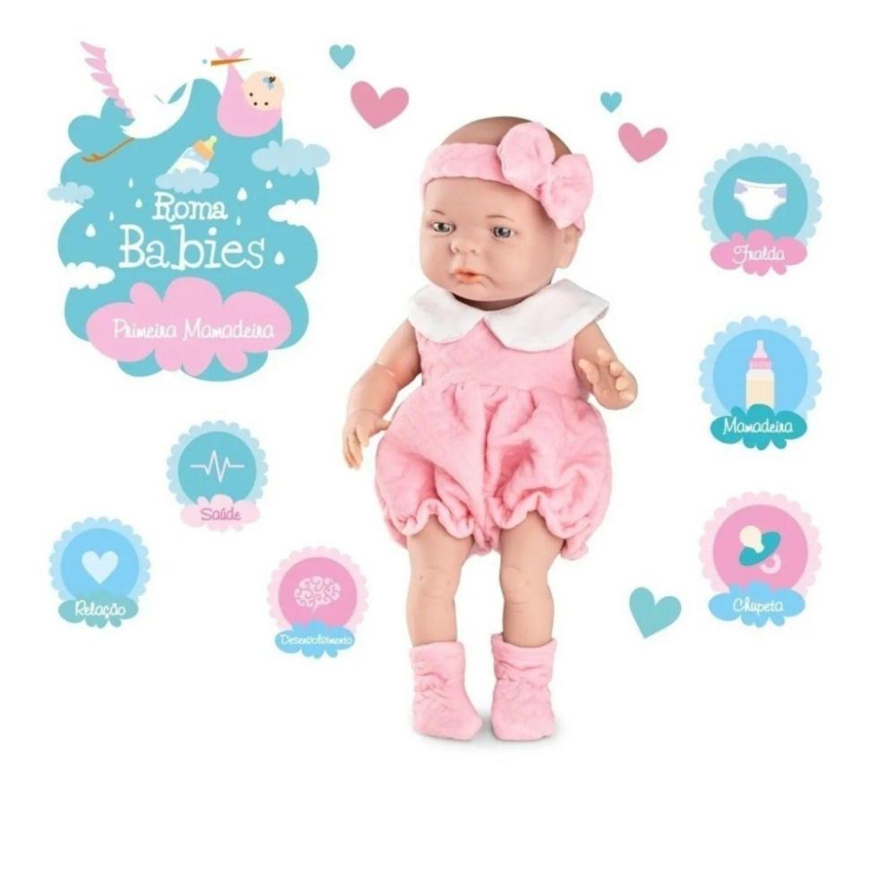 Bebê Primeira Mamadeira 35 Cm C/ Acessórios - Roma 5056 - Ri Happy